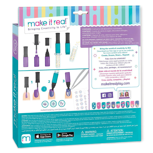 Make It Real Mermaid Nail Art Kit - Paint & Sparkle with Nail Polish, Stickers, and Decorations for Girls