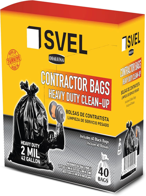 Svel Heavy Duty Industrial Contractor Bags 42 gallons 2 Mil - 33" x