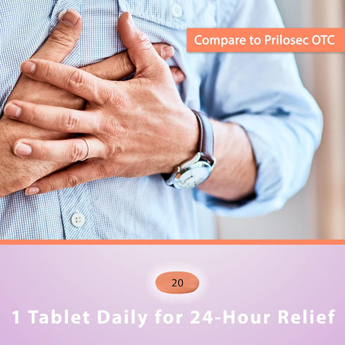 Curist Omeprazole 20mg Tablets Bulk Pack - 84 Count Delayed-Release Tablets for Acid Reflux Relief (2 Pack)