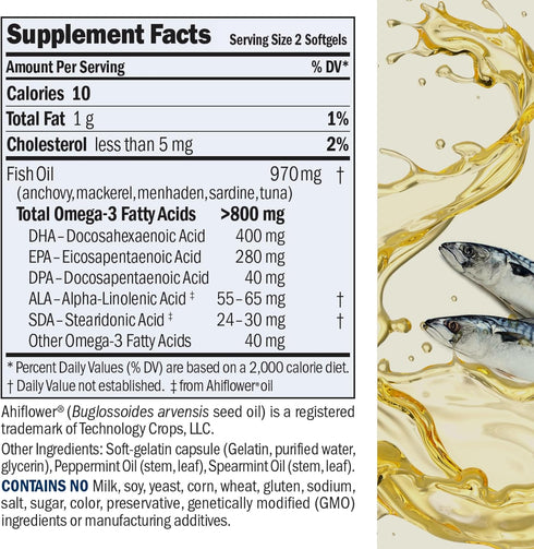 ANDREW LESSMAN Essential Omega-3 Mint - 60 Softgels - High Potency Omega-3 Oils, No Stomach Upset, No Mercury