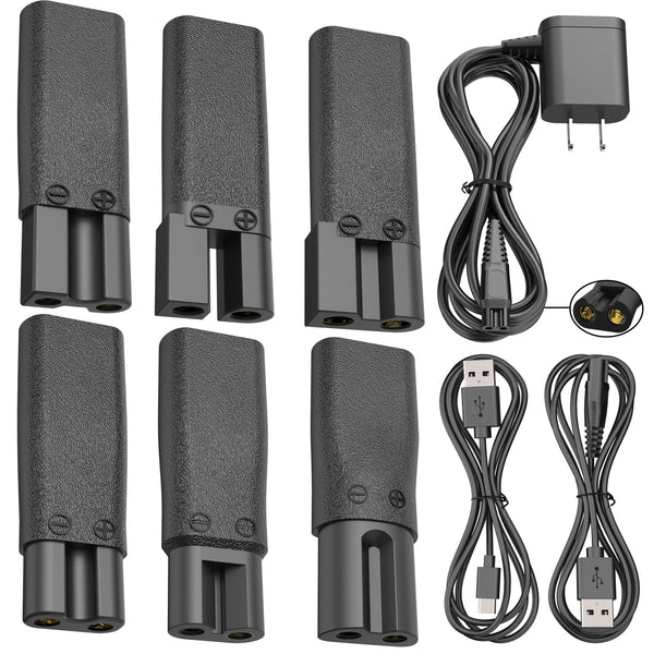 Upgraded 9PCS Replacement Shaver Charger - Compatible with Electric Hair Clippers, Beard Trimmers, Shavers
