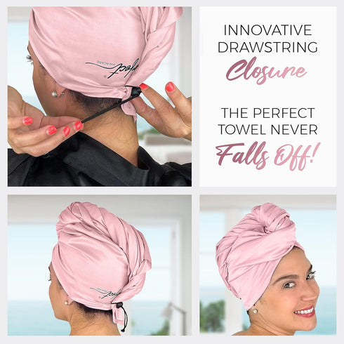 THE PERFECT HAIRCARE Curly Hair Girls Microfiber Plopping Towel Set - Super Absorbent Hair Drying Wrap