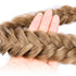 Messy Wide 2 Strands Synthetic Hair Braided Headband, Classic Chunky Braid Elastic Stretch Hairpiece, Dark Blonde
