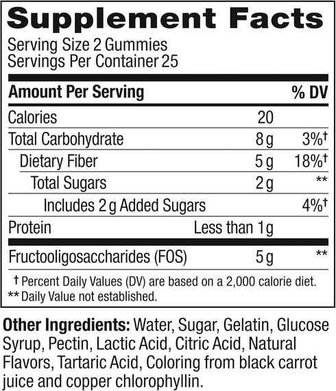 OLLY Fiber Gummy Rings, 5g Prebiotic Fiber, Digestive Support, FOS, Berry Melon, 50ct