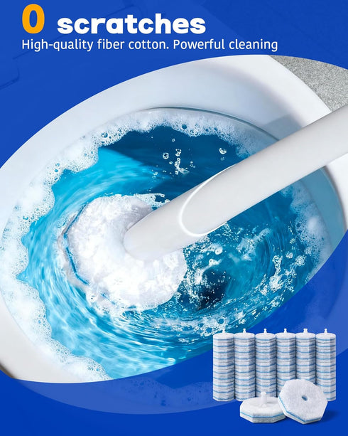 LosKremari 60 Pack Toilet Wand Refills Compatible with Clorox Toilet Brushes, Instant Foam Cleaning, Secure Lock No