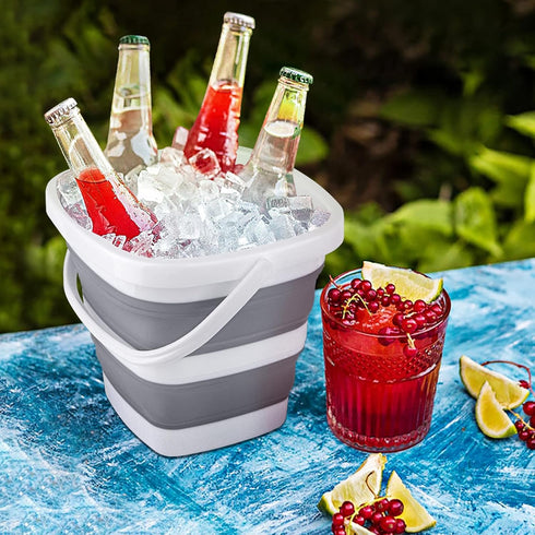 Collapsible Bucket, 5L 1.3 Gallon Small Cleaning Mop Bucket, Portable Plastic Foldable for Household, Camping