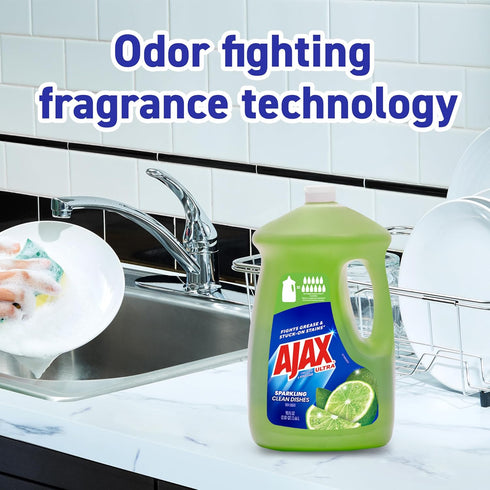 Ajax Ultra Dishwashing Liquid Refill, Vinegar and Lime Scent, 90 fluid ounce