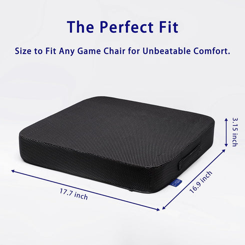 CYLEN Ifoam Gel Infused Memory Foam Wheelchair Cushion - Seat Cushion for Wheelchair, Office Chair, Pain Relief (Black)