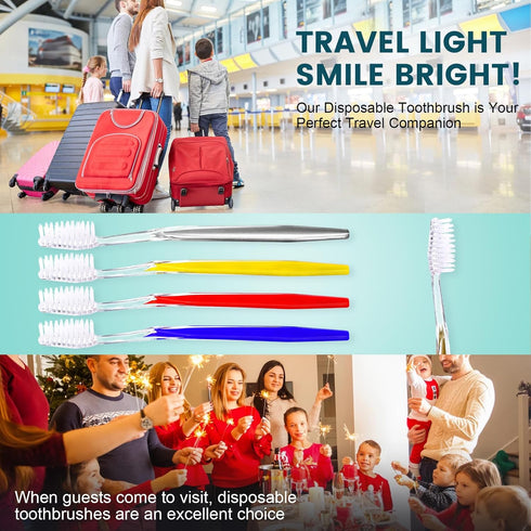 30 PCS Individually Wrapped Bulk Toothbrushes with Toothpastes, Colorful Manual Disposable for Adults or Kids