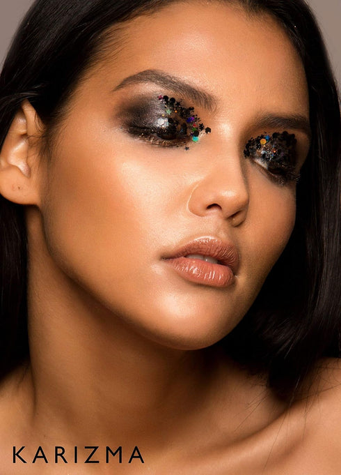 KARIZMA Backstage Black Glitter, 10g Chunky Face Glitter, Hair Glitter, Eye Glitter, Body Glitter for Women, Festival
