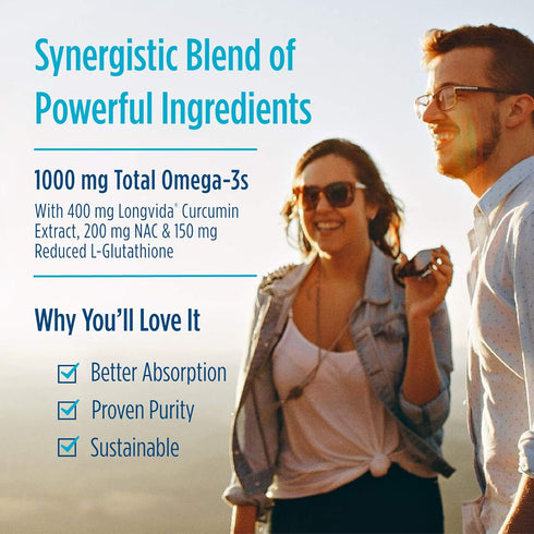 Nordic Naturals Omega Curcumin, Lemon - 60 Soft Gels, 1200 mg Omega-3 + 400 mg Curcumin for Cellular Stress
