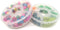 Honbay 2PCS 6 Compartment Round Shape Clear Small Plastic Storage Box Pill &