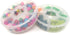 Honbay 2PCS 6 Compartment Round Shape Clear Small Plastic Storage Box Pill &