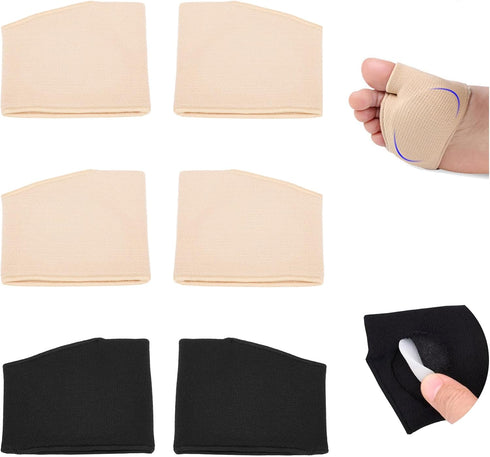 3 Pairs Fabric Metatarsal Pads, Gel Sleeve Cushions for Ball of Foot Pain Relief, Foot Health Care