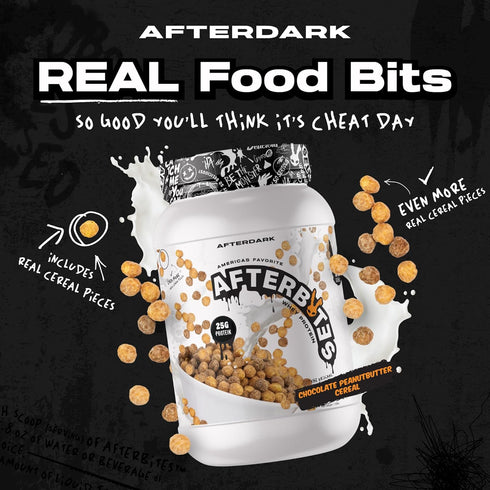 AFTERDARK AfterBites Whey Protein Powder, 25g Protein, 4.5g BCAA’s, Chocolate Peanut Butter, 26 Servings