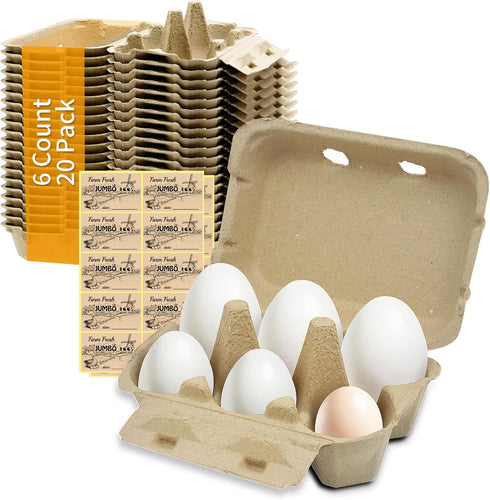 HavRixor Jumbo Duck Egg Cartons 20 Pack- Holds Up to Half Dozen 6
