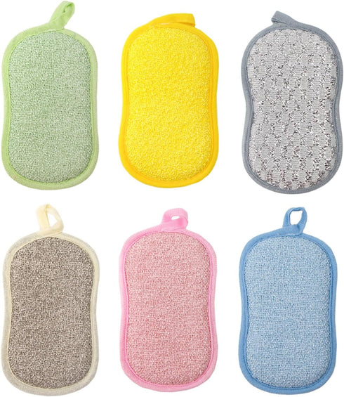 zuozuobubu 6PCS Countertops Kitchen Dish Sponge,Multi-Purpose Scrub Sponges,Dish Sponges Kitchen for Dishes