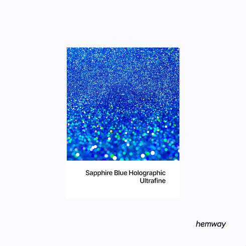 Hemway Premium Ultra Sparkle Glitter - Multi Purpose Metallic Flake for Arts Crafts, Sapphire Blue Holographic, 100g /
