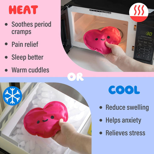 Shopzoki Heatable Strawberry Scented Cow Plush for Period Cramp Relief & Emotional Support, Microwavable Soft Toy