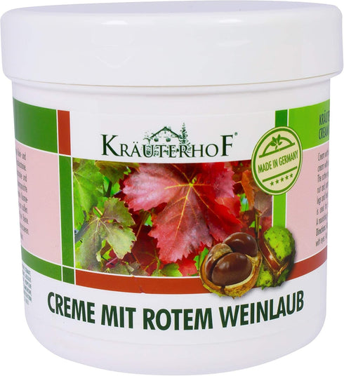 Horse Chestnut & Red Vine Cream for Varicose Veins, Aching Legs - 250ml, All Skin Types