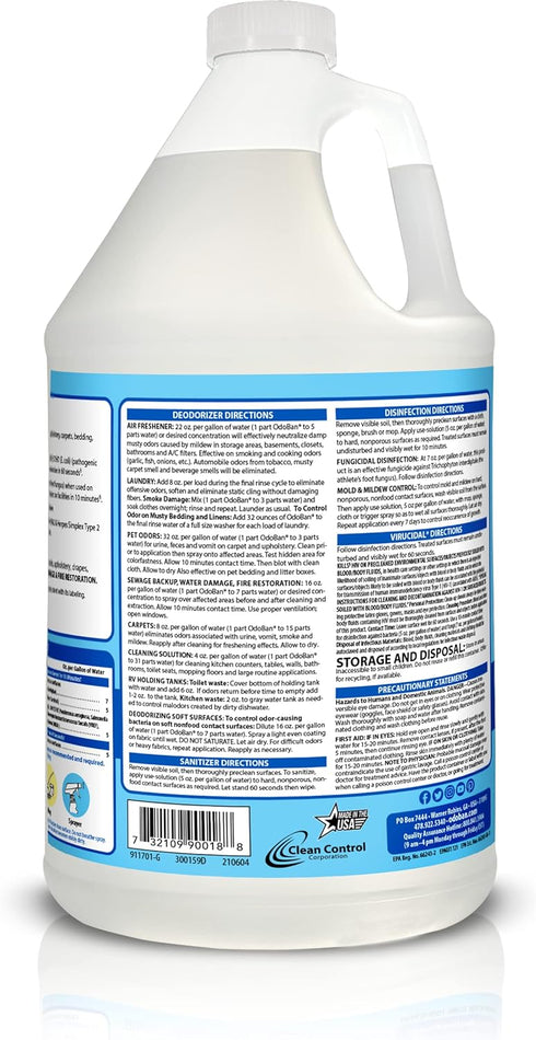 OdoBan Ready-to-Use Disinfectant and Odor Eliminator - Set of 2, 32 oz Spray and 1 Gallon Concentrate, Fresh Linen Scent