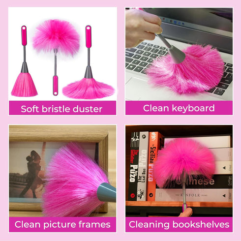 Ceiling Fan Cleaner Duster with 60 Inch Extension Pole - Dusters for High Ceiling Fan Blades & Cobweb Removal Kit