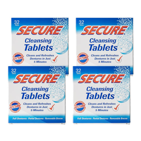 Secure Cleansing Tablets - Parent, 32 Count (Pack of 4)