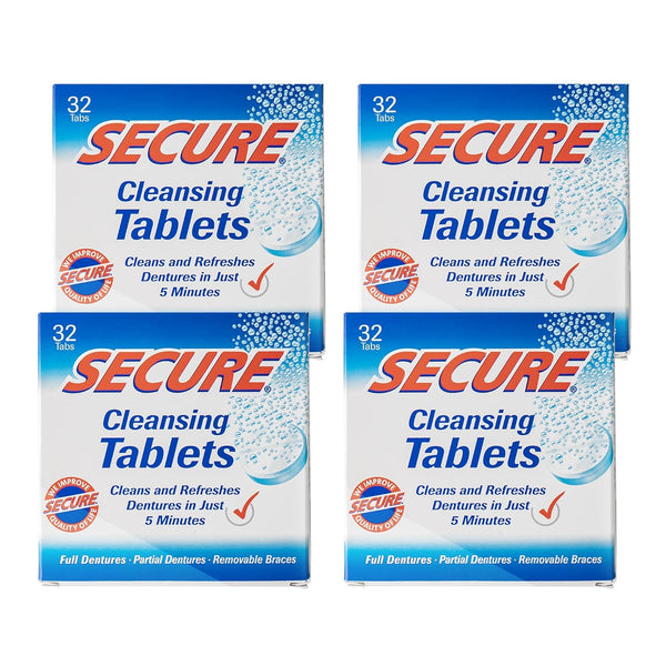 Secure Cleansing Tablets - Parent, 32 Count (Pack of 4)