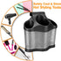 Polder Style Station for Hair Styling Tools, Black and Silver, Organizes Dryers, Irons, Brushes