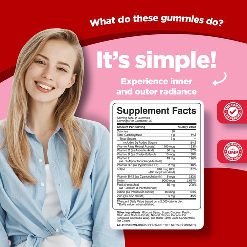 Biotin Gummies for Hair and Nail Growth, 5000mcg per Serving for Hair Care, Skin Care, and Nail Care