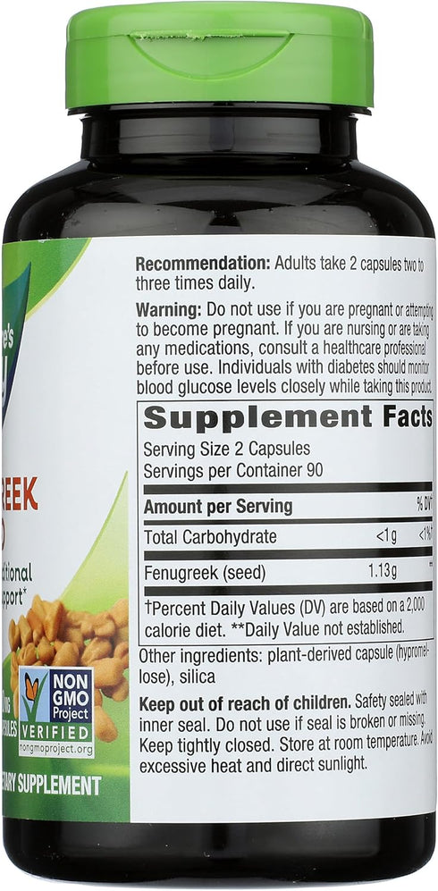 NATURES WAY Fenugreek Seed, 180 CT