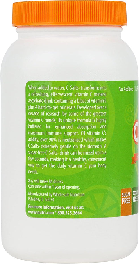 Buffered Vitamin C Powder Supplement, High Absorption Immune Support Drink with Ascorbate C, Organic, Vegan, 8oz