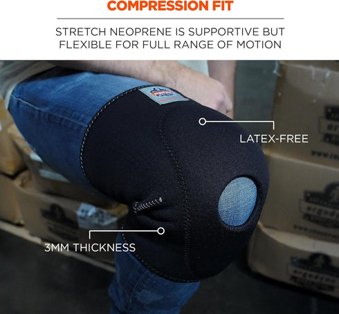 Ergodyne ProFlex 615 Knee Sleeve, Black, Large