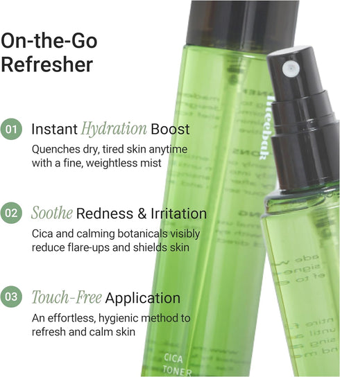 Meebak CICA Toner Spray, Korean Face Mist with Centella Asiatica & Vitamin E, Soothing Face Toner, 4 fl oz
