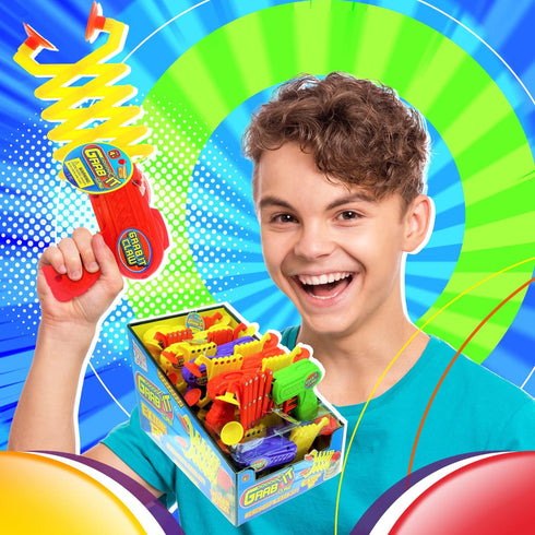 JA-RU Kids Grabber Claw (1 Pack) 12 Inch Long Plastic Reacher Machine, Interactive Learning Toy