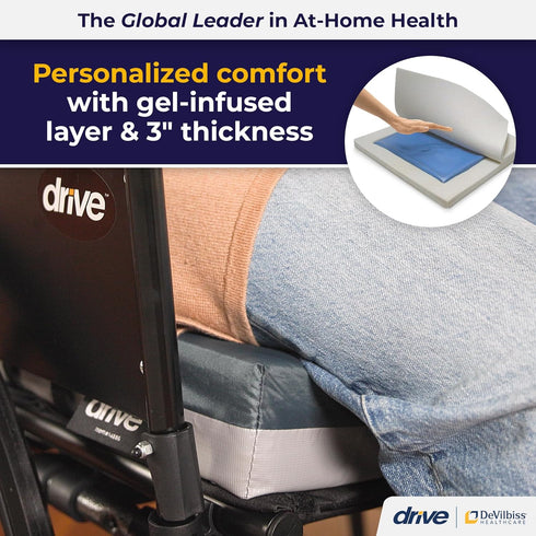 14886 Drive Medical Skin Protection Gel "E" Wheelchair Seat Cushion
