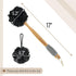 Slick Loofah with Long Handle - Back Scrubber and Shower Supplies for Bathing