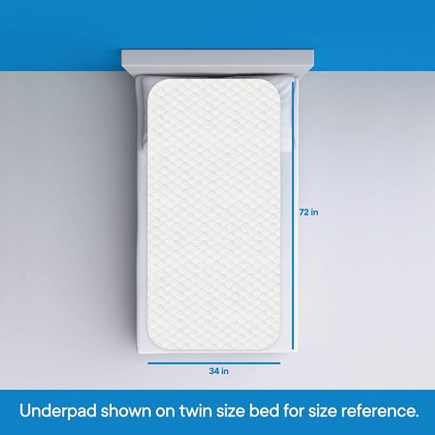 RMS Ultra Soft 4-Layer Washable Incontinence Bed Pad - Waterproof, 34"X72"