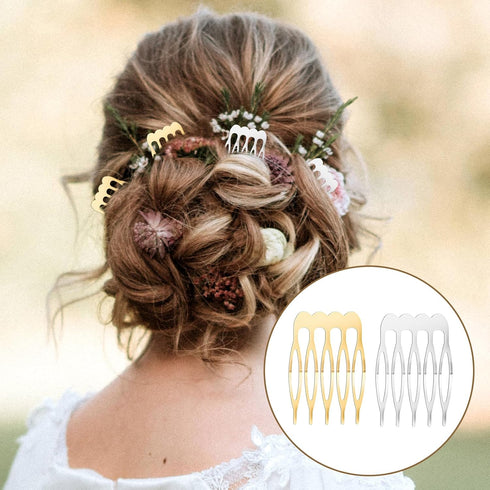 20PCS Small Hair Side Combs, French Teeth Hair Combs for Women, 5 Teeth Tiny Hair Clip Combs for Bridal Wedding Veil