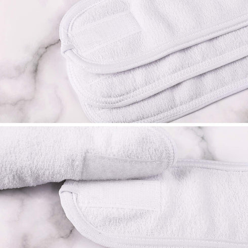Whaline Spa Facial Headband, 4 Counts Terry Cloth Head Wrap for Bath, Makeup and Sport, White