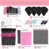 Disposable Makeup Applicators Kit with Triangle Puff Mixing Palette, Artist Supplies Disposable Mascara Wands, Lip Brushes, Hair Clips Powder Puffs for Face with Storage Box