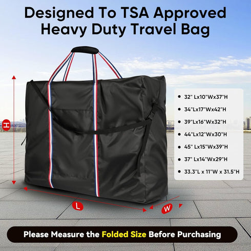 (32" Lx10 Wx37 Rollator Travel Bag - Waterproof Wheelchair Bag for Folding Walker, Compact Wheelchair Transport Chair