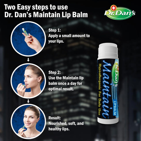 Dr. Dan's Maintain Lip Balm - 1 Pack, Perfect for Cortibalm Aftercare, Mild Ingredients & Beeswax, Vitamin E