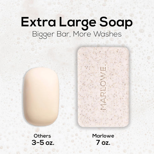 MARLOWE. No. 102 Body Scrub Soap 7 oz, Santal, Exfoliating Soap Bar with Shea Butter, Olive Oil & Green Tea