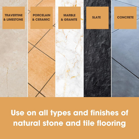 Furniture Clinic Stone & Tile Floor Cleaner, Easy Application, Quick-Drying with Lemon Aroma, 17oz / 500ml
