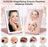 Portable Rechargeable Travel Makeup Vanity Mirror - Dimmable LED Lights, 3 Lighting Modes, Rose Gold