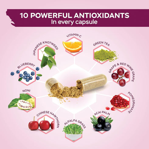 Purely Holistic Resveratrol 1450mg Antioxidant Supplement with Vitamin C, 180 Vegan Capsules