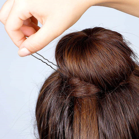 Swpeet 220Pcs U Shaped Hair Pins Kit (5cm 6cm; Professional U Shape Hair Pins for Women Girls and Hairdressing Salon;