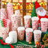 Jingmore 120 Sets 16oz Disposable Paper Coffee Cups with Lids Sleeves Straws Holiday Paper Drinking Cups Bulk for Hot