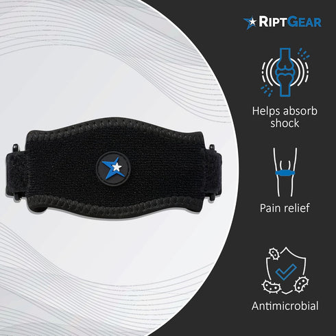 RiptGear Tennis Elbow Brace, Adjustable Compression Elbow Strap for Tendonitis and Pain Relief, Single-Blue